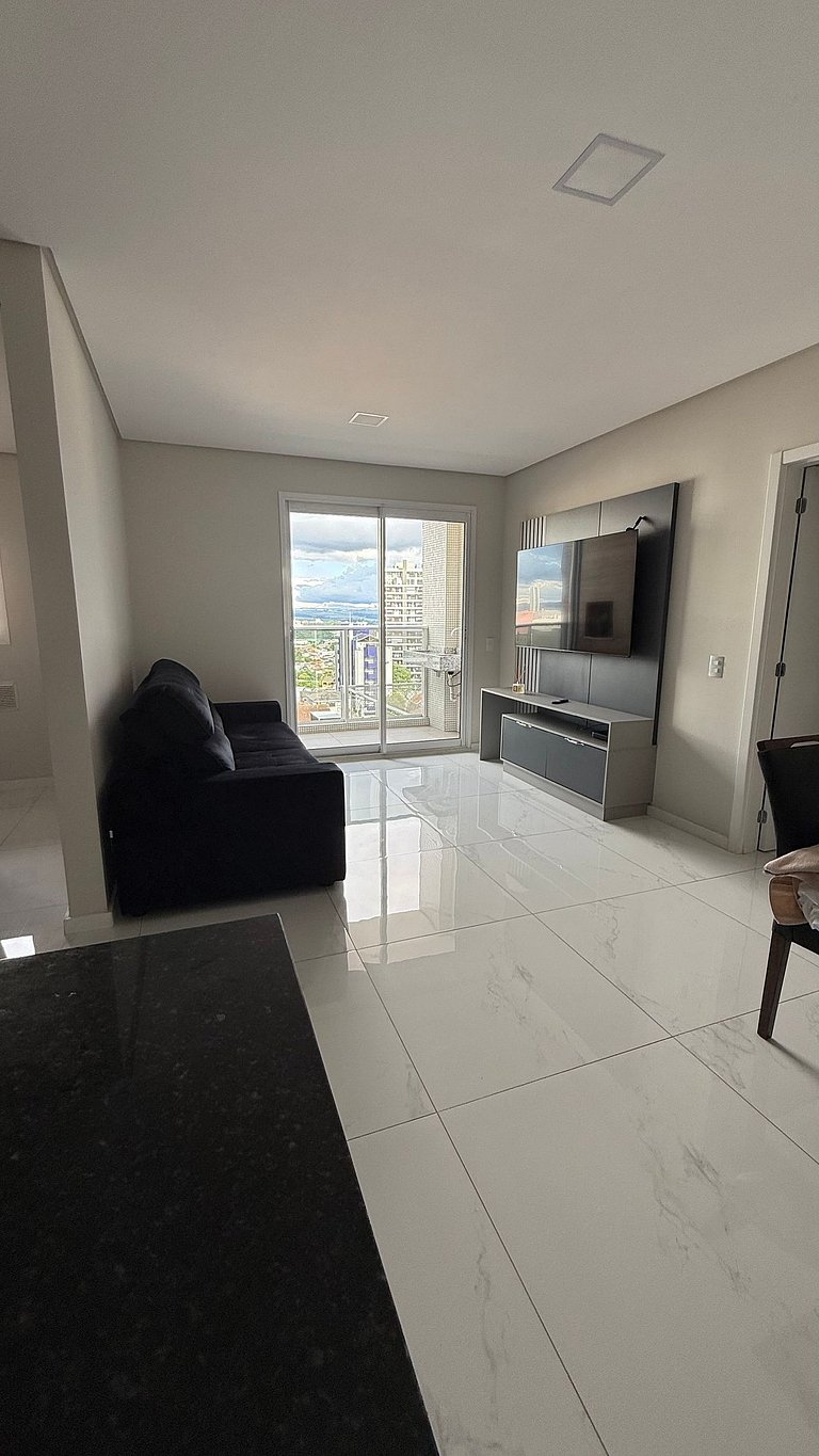 Apto Central com terraço e vista deslumbrante