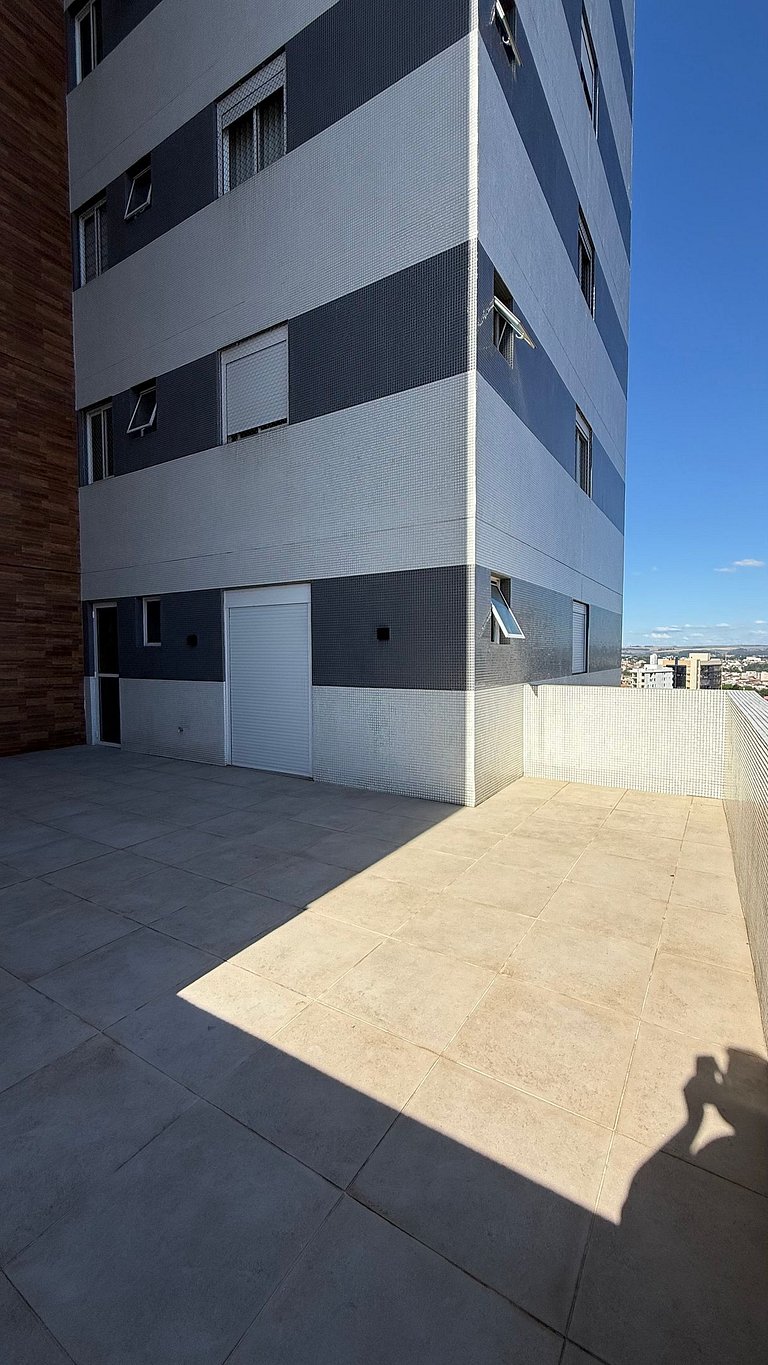 Apto Central com terraço e vista deslumbrante